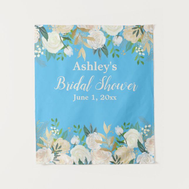 Tenture Fête des mariées Photo Booth fond de la photo Blue (Devant)