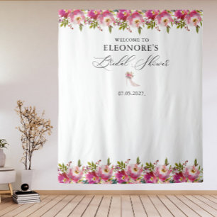 Tenture Fête des mariées rose Floral et talons hauts Accue