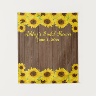 Tenture Fête des mariées Sunflowers Arrière-plan Bois Phot