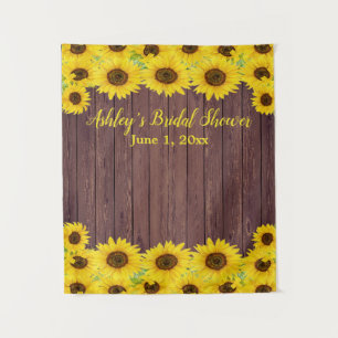 Tenture Fête des mariées Sunflowers Arrière-plan Bois Phot
