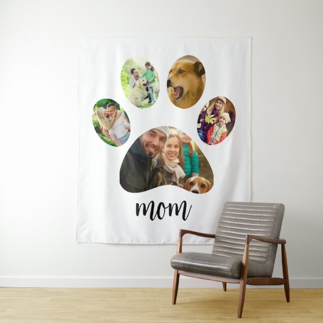 Tenture Fête des Mères Chienne maman | 5 Empreintes de Pat (En situation)