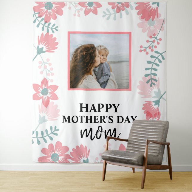 Tenture Fête des mères rouges Fleurs femmes amour (En situation)