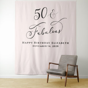 Tenture Fête élégante de 50e anniversaire rose