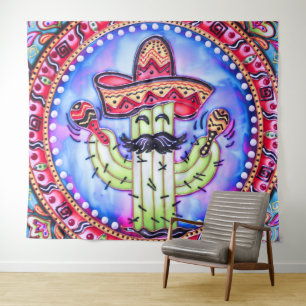 Tenture Fête mexicaine Cinco de Mayo Sombrero Casquette Bl