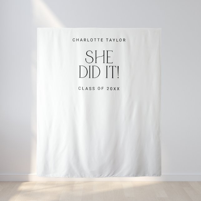 Tenture Fete Moderne Elle L'A Fait Graduation Photo Contex (Créateur téléchargé)