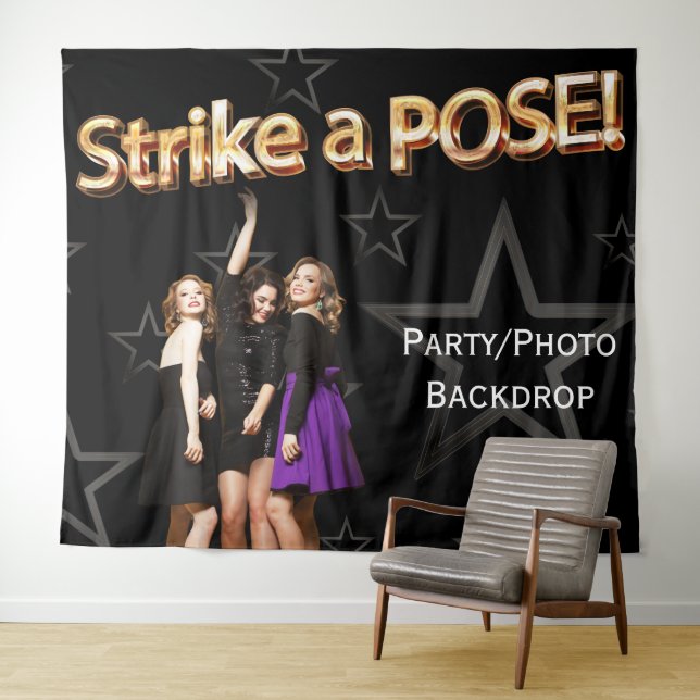 Tenture Fête Posez une Pose 90s Toile de Fond Étoilé (En situation (horizontale))