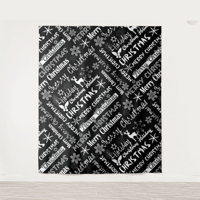 Tenture Fêtes de Noël, motif de Noël (Devant)