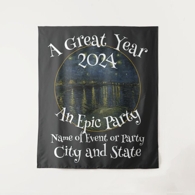 Tenture Fêtez une année géniale avec une fête épique (Devant)