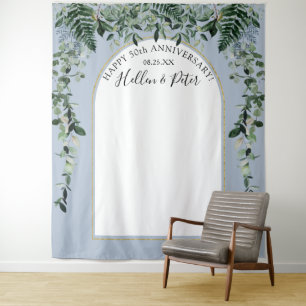 Tenture Feuillage aquarelle bleu poussiéreux Fond moderne
