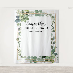 Tenture Feuillage de verdure rustique floral doré succulen