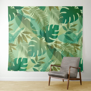 Tenture Feuillage Tropical Feuilles Vertes Aériennes