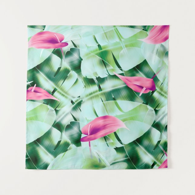 Tenture Feuille tropical sans couture arrière - plan, rétr (Devant)