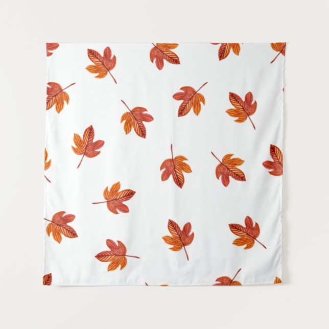 Tenture Feuilles d'automne aquarelle main tirée (Devant)