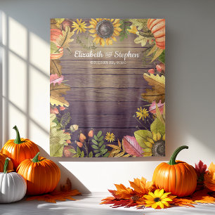 Tenture Feuilles d'automne Citrouille Mariage Photobooth T