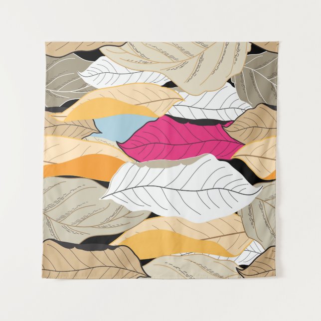 Tenture Feuilles d'automne colorées, motif sans soudure. (Devant)
