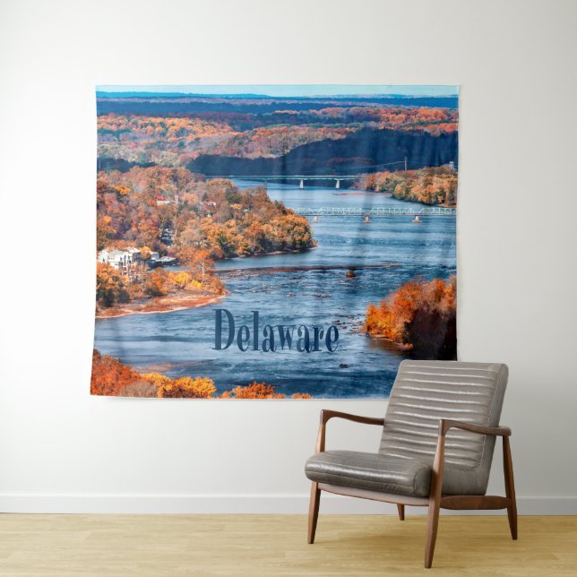 Tenture Feuilles d'automne de la rivière Delaware (En situation (horizontale))