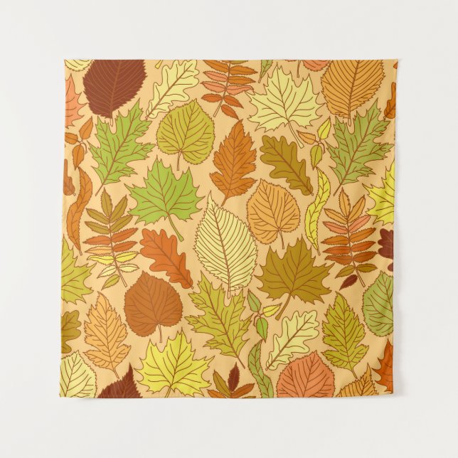 Tenture Feuilles d'automne : impression en tissu transpare (Devant)