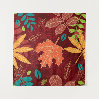 Tenture Feuilles d'automne : Motif de la nature sans trans