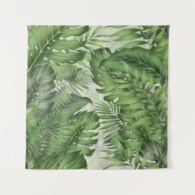 Tenture Feuilles de jungle tropicale : arrière - plans flo (Devant)