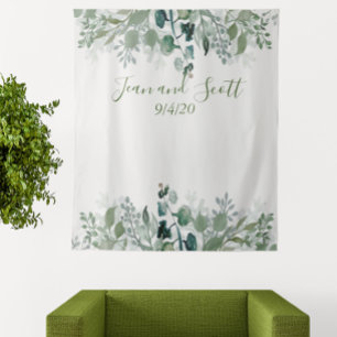 Tenture Feuilles de mariage botaniques verdure moderne cas