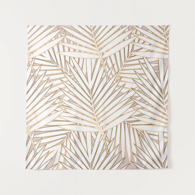 Tenture Feuilles de palmiers dorés : art déco. (Devant)