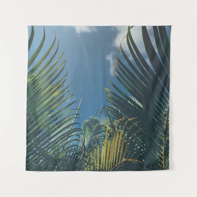 TENTURE FEUILLES DE PALMIERS TROPICAUX (Devant)
