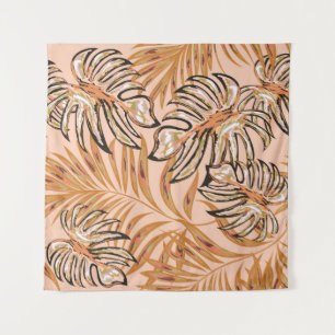 Tenture Feuilles de palmiers tropicaux, jungle. Patte flor