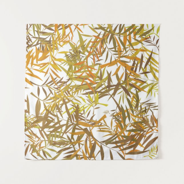 Tenture Feuilles de saule dorées, bronze et brunes (Devant)