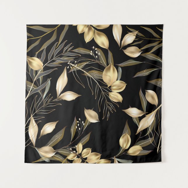 Tenture Feuilles d'or : Exotic Botanical sans soudure (Devant)