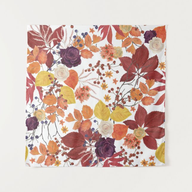 Tenture Feuilles et Roses de l'automne (Devant)
