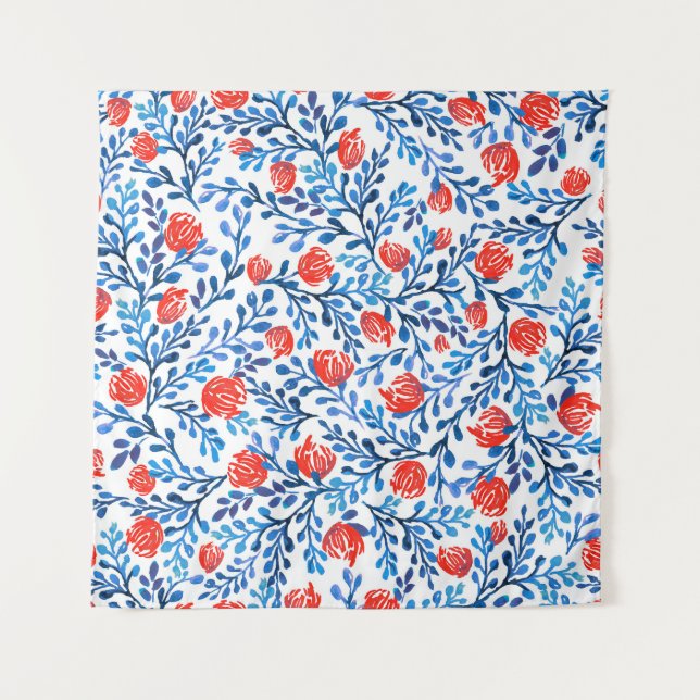 Tenture Feuilles floraux : Motif naturel sans transparence (Devant)