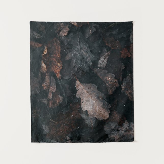 Tenture Feuilles grises et brunes (Devant)