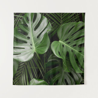 Tenture Feuilles Monstera, aménagement tropical de luxe.
