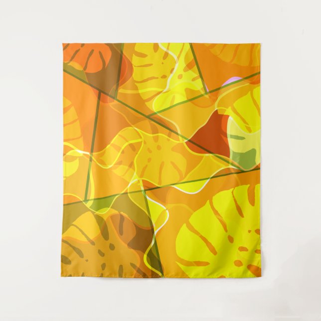 TENTURE FEUILLES TROPICALES ABSTRAITES (Devant)