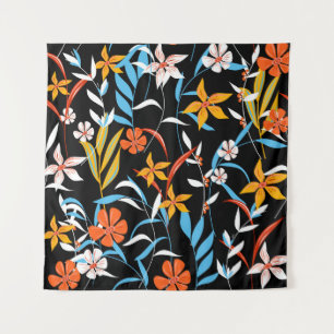 Tenture Feuilles tropicaux colorés : motif arrière - plan