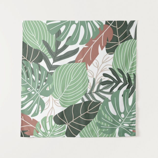 Tenture Feuilles tropicaux d'été sans couture motif (Devant)