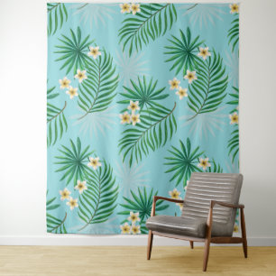 Tenture Feuilles tropicaux et fleurs