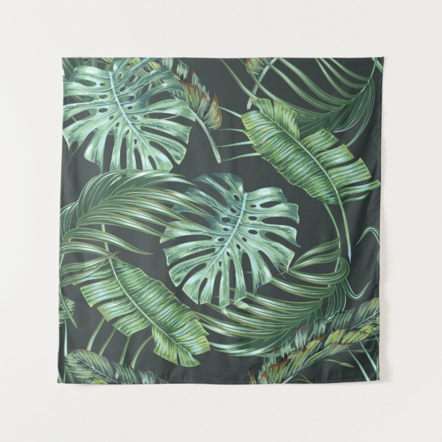 Tenture Feuilles tropicaux, monstère, feuille de bananier, (Devant)