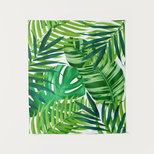 Tenture Feuilles tropicaux verts (Devant)