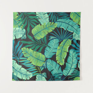 Tenture Feuilles tropicaux verts : motif vintage.
