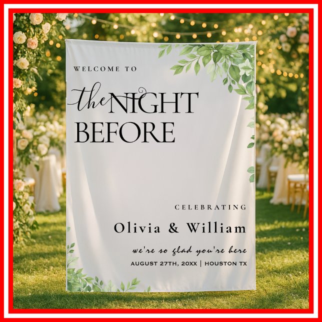 Tenture Feuilles verts Sage La Nuit Avant Le Mariage (Créateur téléchargé)