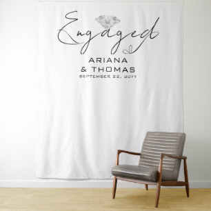 Tenture Fiançailles de calligraphie moderne minimaliste