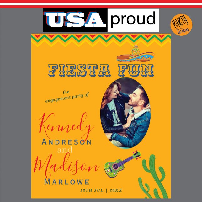 Tenture Fiesta in Mexico Engagement Party Photo Tapestry (couple shower)