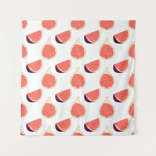 Tenture Fig mauve : motif coloré (Devant)