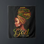 Tenture Fille afro-américaine Dieu dit que je suis fierté<br><div class="desc">Fille afro-américaine Dieu dit que je suis fierté noire</div>