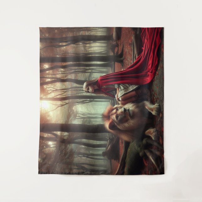 Tenture Fille avec un lion (Devant)