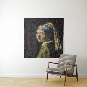 Tenture Fille Avec Une Fraise Élevant Beau Art Spoof