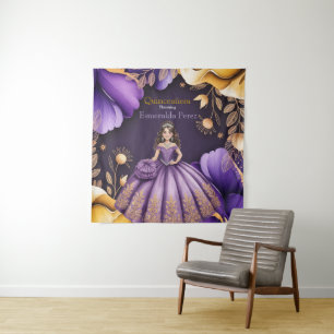 Tenture Fille élégante de Quinceañera en pourpre Art Bienv
