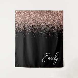 Tenture Fille Rose noir or bleu Parties scintillant rose M