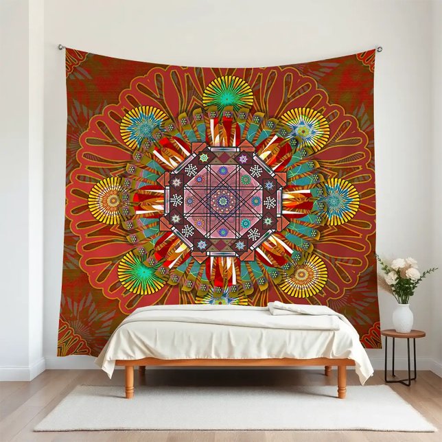 Tenture Filtre Floral Rouge de Squire Manipur Mandala (Créateur téléchargé)